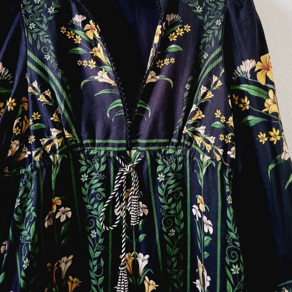 Unworn Farm Rio Floral Arch Linen Blend Dress - Picture 6 of 13